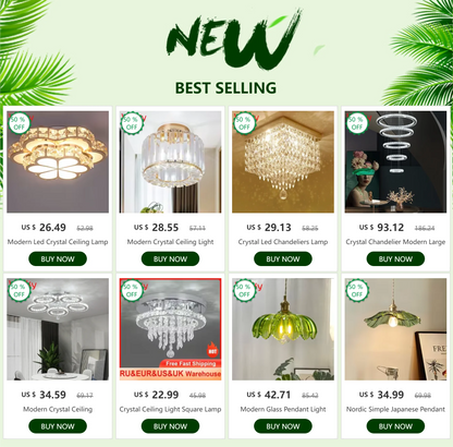 Modern Crystal Led Ceiling Lamp Hotel Lobby Dinning Room Ceiling Chandelier Light Fixture Home Decoration Pendant Lights Lustres