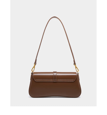 Toptrends Elegant Genuine Leather Underarm Shoulder Bags For Women 2025 Luxury Designer Crossbody Purses Saddle Ladies Handbags