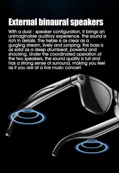 Xiaomi 4K AI Smart Glasses Multifunctional Camera Bluetooth Call Voice Assistant Music Player Translate Photochromic HD Glasses