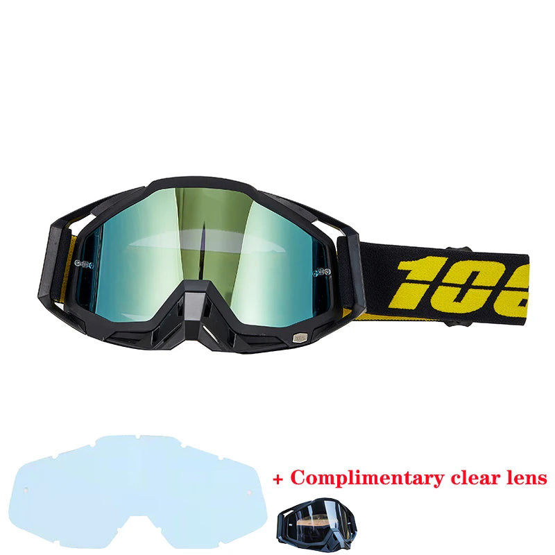 Motorcycle glasses MTB off-road goggles replacement lens single layer glasses bag