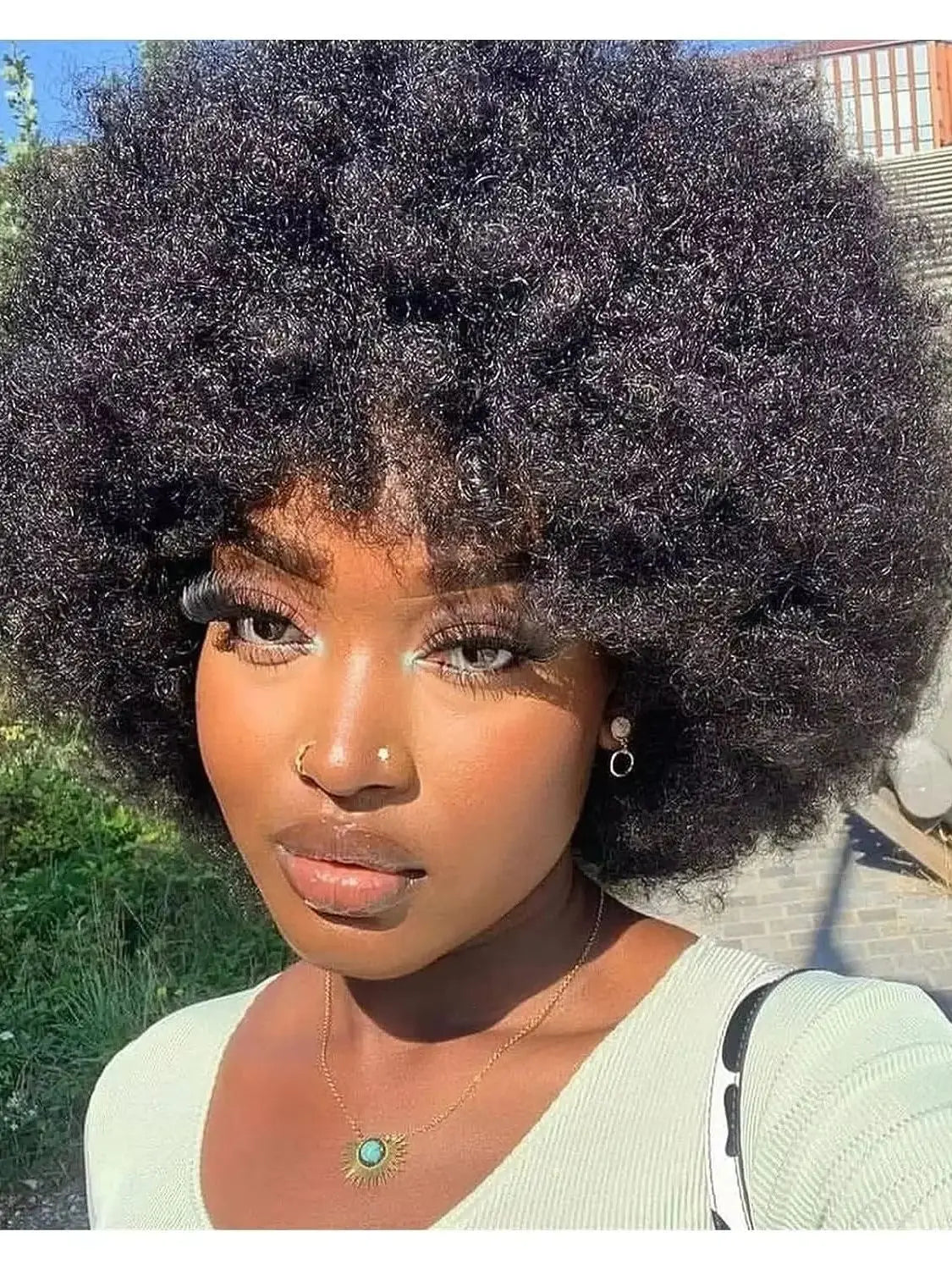 Glueless Afro Kinky Curly Wig Human Hair for Women Short Fluffy Curly Wigs Human Hair Pixie Cut Afro Wig for Black Women
