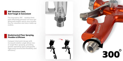 Original PORPHIS PRD-817 VS 1.3mm Split-Nozzle Spray Gun Automotive Paint Gun, Professional Paint Spray Gun For Car Painting