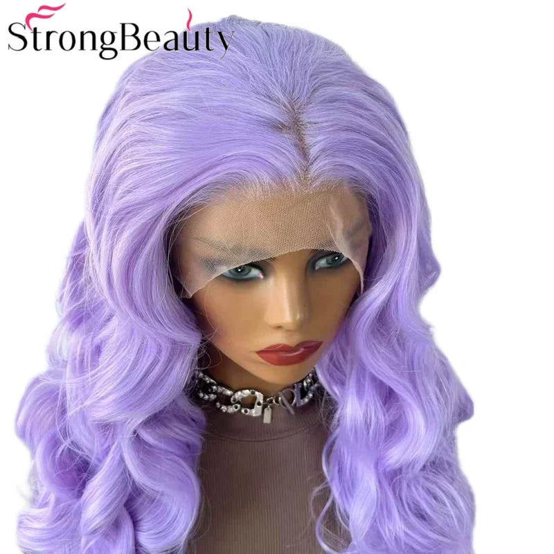 StrongBeauty Long Lace Front Wigs Synthetic Wavy Women Wig Heat Resistant Hair