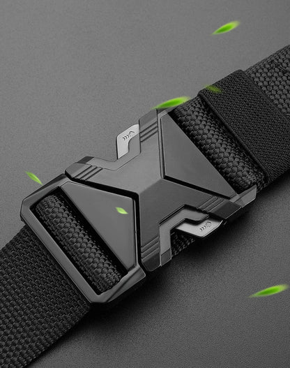 Genuine Tactical Belt Black Quick Release Outdoor Men's Belt Buckle Quick Release Elastic Belt Sport Nylon Braided Belts for Men
