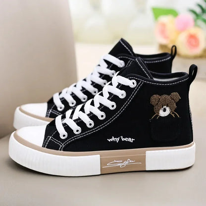 Women Breathable Sneakers Brand Sport  Woman Casual Vulcanized Shoe Flats High Top Zapatos Mujer Cute Canvas Shoes