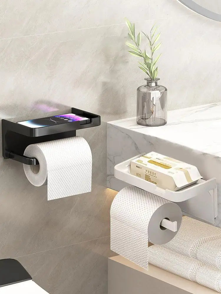 Toilet Storage Case Bathroom Tissue Box No-Drill Paper Rack Small Organizer Household Items Durable Stand Tissue Box Holder