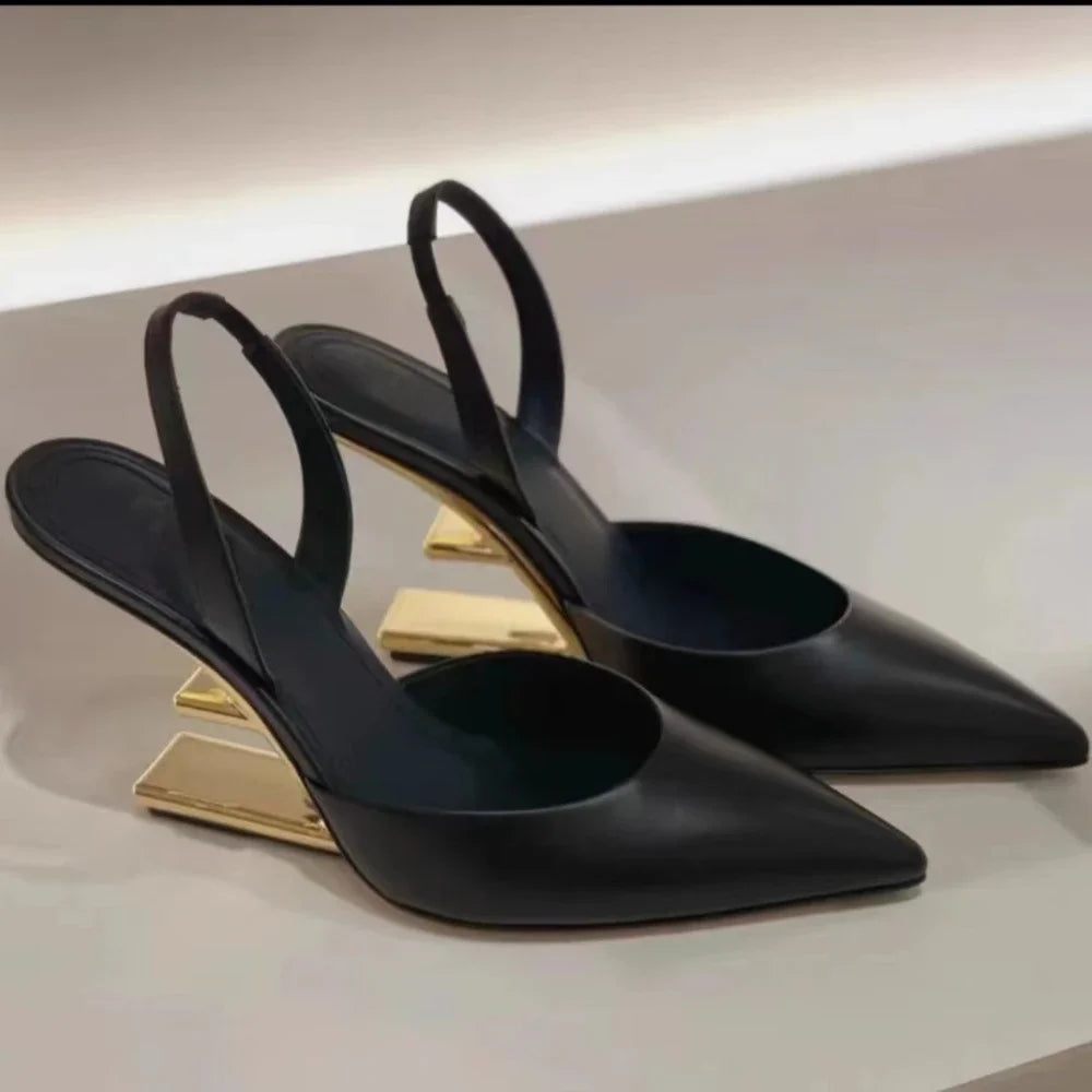 Women Single Shoes Fashion Sexy Anti Slip High Heels 2025New Special-shaped Half-support Simple Banquet Shoes for Women Footwear