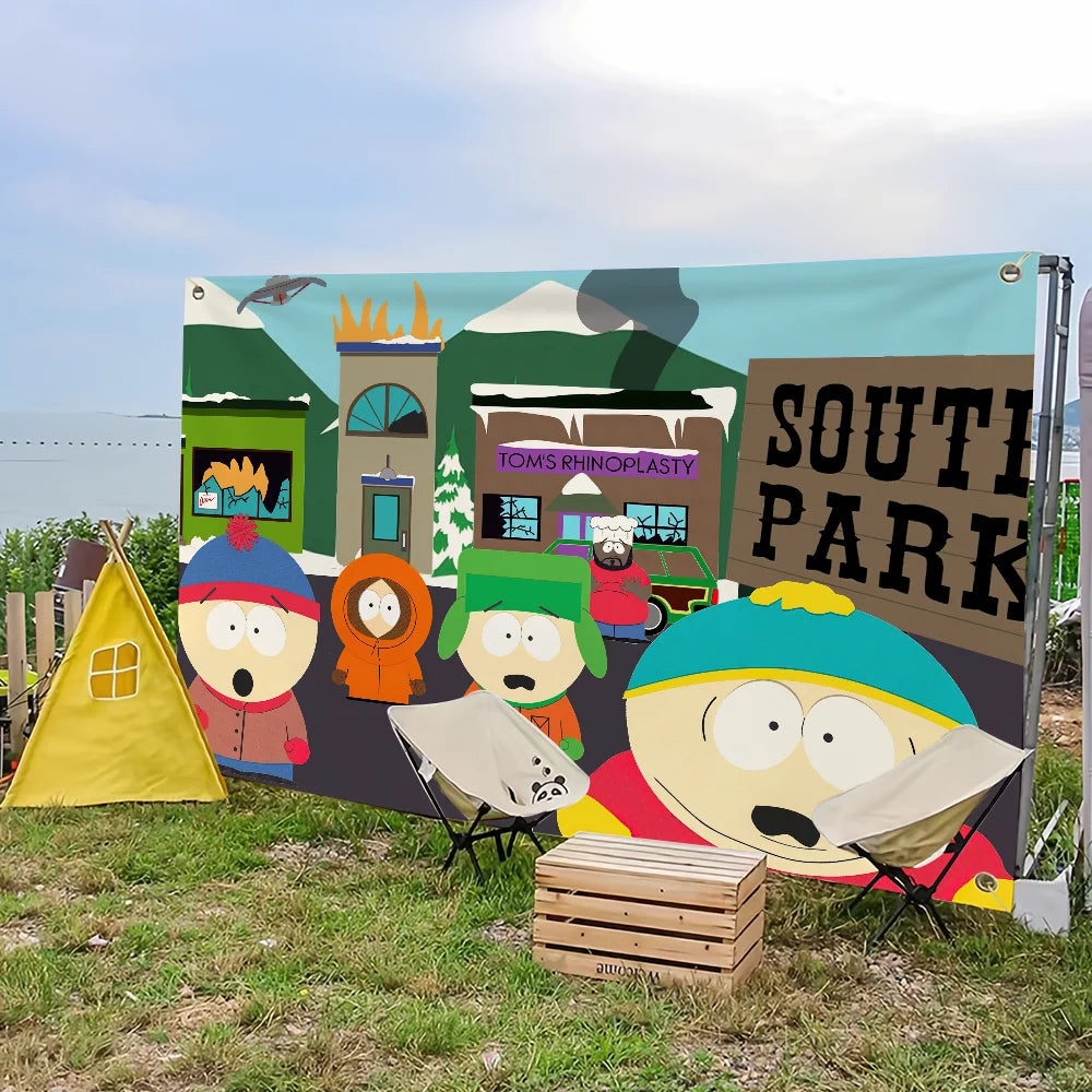 Cartoon S-South P-Park Cute Flag For Picnic Party Art Home Decoration Outdoor Camping Banner