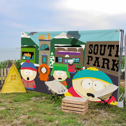 Cartoon S-South P-Park Cute Flag For Picnic Party Art Home Decoration Outdoor Camping Banner