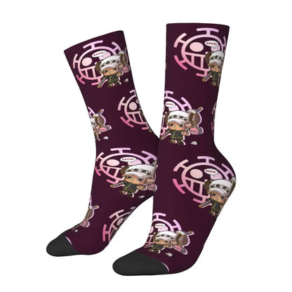 Fashion Men's Socks Harajuku Tony Tony Choppers Sock Luffys Zoros Trafalgar Law Anime Women's Socks Spring Summer Autumn Winter