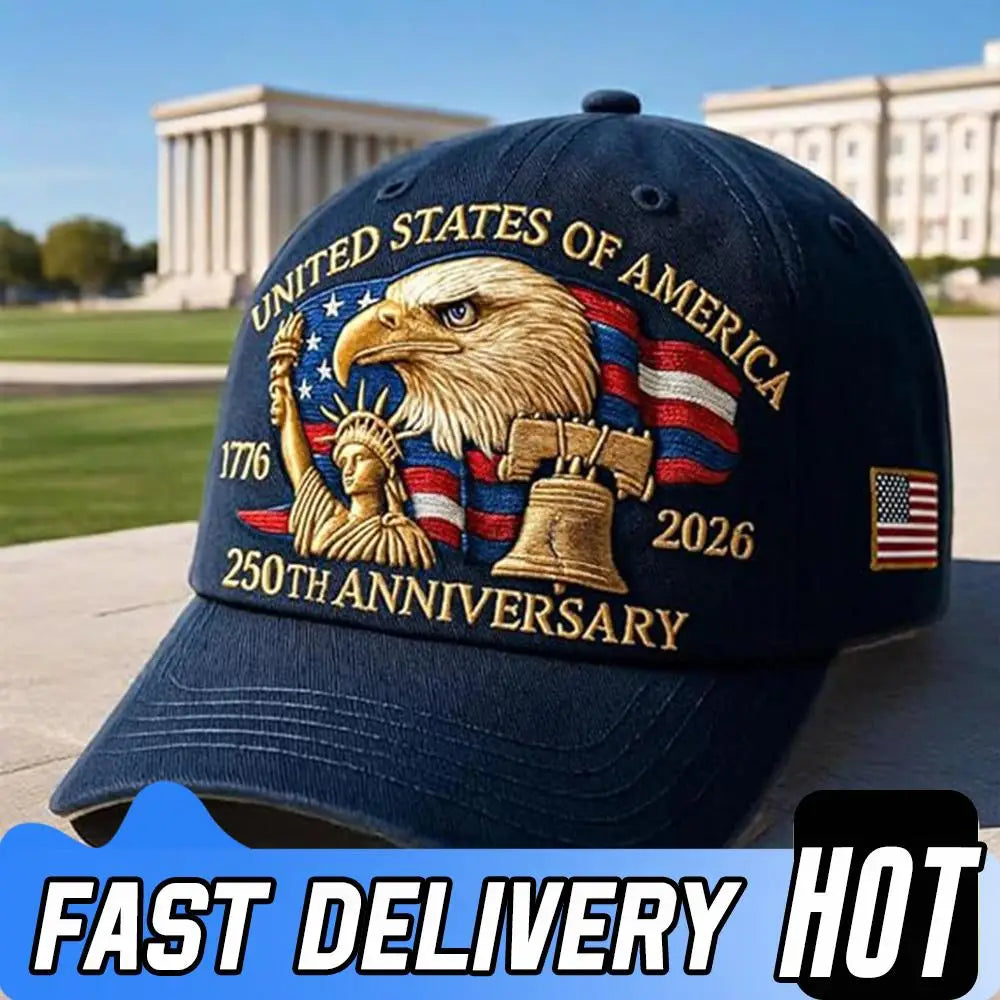 Men Women Baseball Caps US 250th Anniversary Cap Adjustable Retro Washed Patriotic Cap US 250th Anniversary Sports Trucker Hat