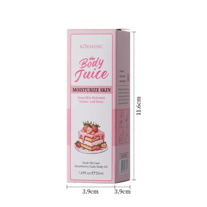 KORMESIC Strawberry Cake Body Oil - Hydrating Moisturizing Nourishing Skin Long-lasting Sweet Fragrance For All Skin Types