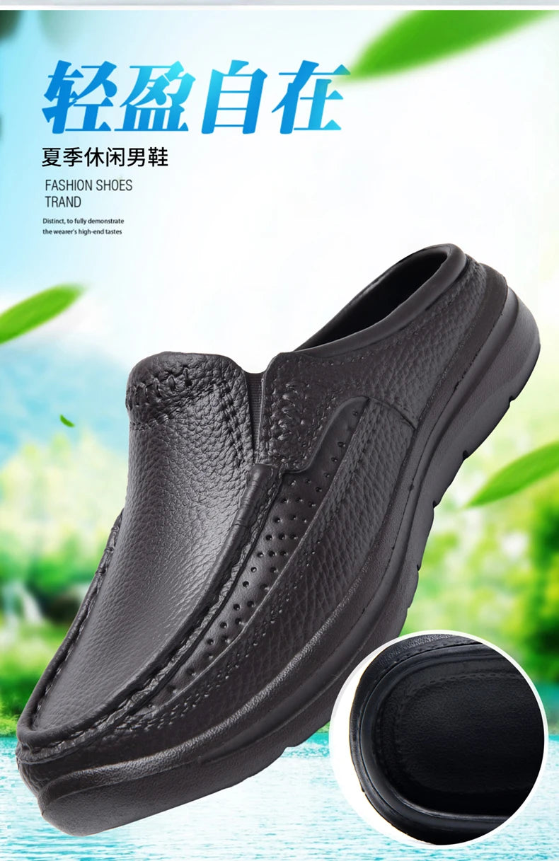 New Fashion Sandals High Quality Slippers Soft Sole Beach Sandals Men Slip On Driving Shoes Chef Shoes Breathable EVA Shoes
