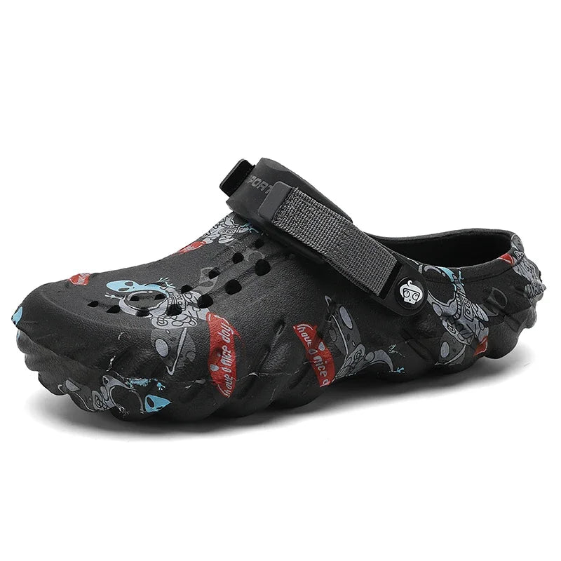 Men'S Breathable Casual Sandals Summer New Soft-Sole Non-Slip Comfort Outdoor Beach Shoes Fashion Youth Dual-Use Sports Slippers