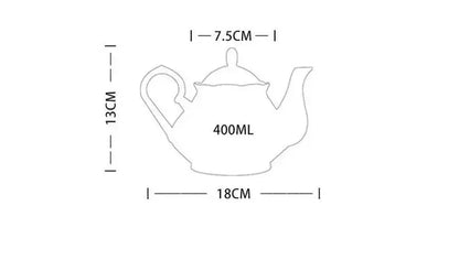 400ML European Bone Coffee Teapot English Afternoon Tea Set Kettle Pot Resistant High-Grade Porcelain Heat China Teapot Pot