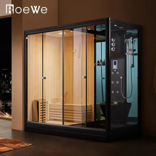 Customization Modern Design Dry Sauna Steam Shower, Indoor Luxury Bathroom Wooden Steam and Sauna Combination Room