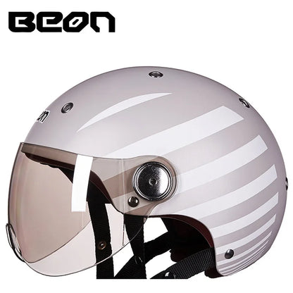BEON Motorcycle Helmet for Adult and Child All Seasons Electric Vehicle Half Helmet Summer Sun Protection Helmet Motorcycle