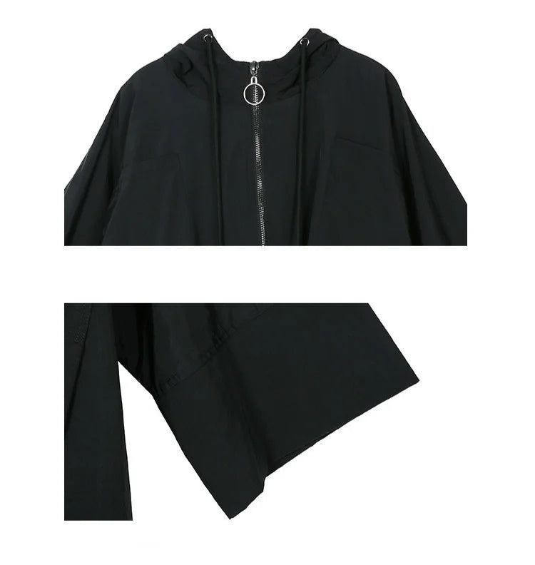 Amax luluE 2025 Fashion Korean Fall Ladies Loose Streetwear Womens Long Hooded Trench Coat Oversized Windbreaker Casual Clothes