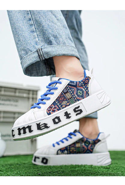 Men's White Sneakers 2025 New Arrival Fashionable Casual Shoes Durable Anti-slip Thick-soled Elevator Comfortable Breathable Eas