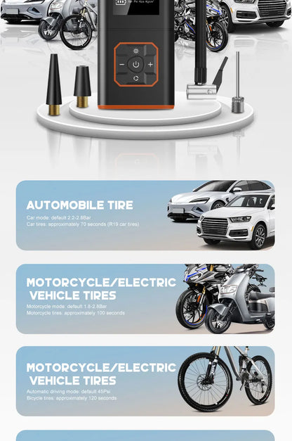 ABS Car Tyre Inflator Portable Air Compressor Car Inflatable Pumps Air Pump Suitable For Inflating Car Motorcycle Bicycle