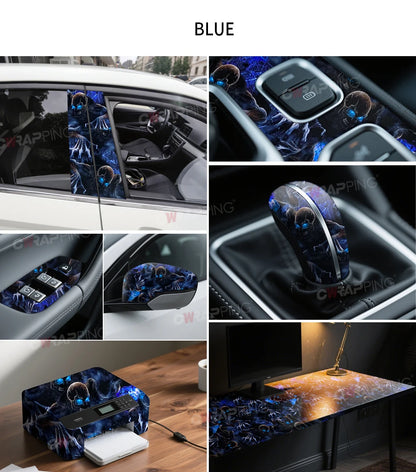 Graffiti Vinyl Wrap Car Wraps Personality Vinyl Paper for Car Wrapping Film Skull Pattern Auto Outdoor Accessories Body Covering