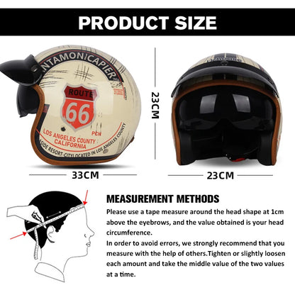 DOT Certificated Retro Motorcycle Helmet Cafe Racer Open Face Casco Moto Motorcycle Accessories Men Moto Helmets