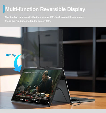 ZEUSLAP 16" Floatable Stacked Portable Monitor QHD 2560*1600P 400Nits 16:10 IPS Panel for Laptop Notebook Second Screen Display