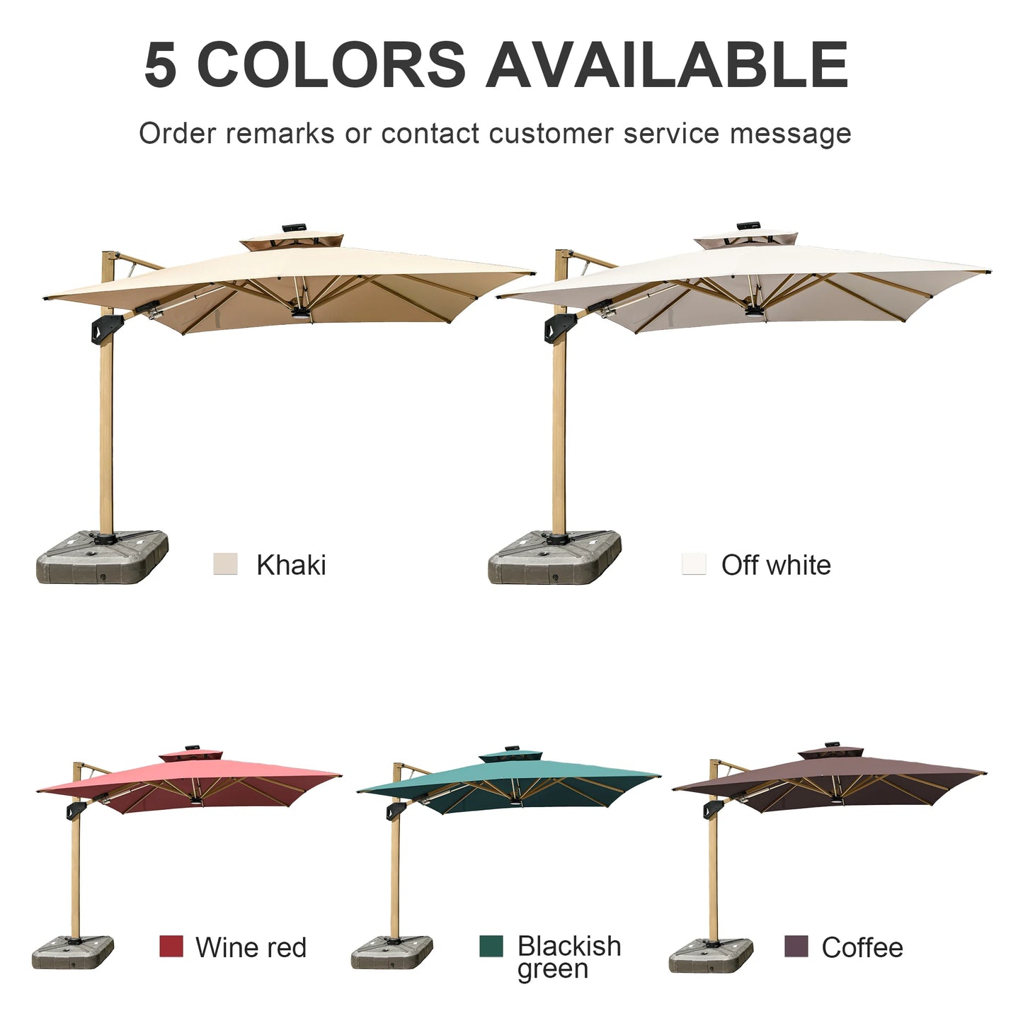 Sun Umbrella, Outdoor Furniture, with Solar LED Lights, Outdoor Umbrella Furniture Set, Sun Protection and Rain Protection
