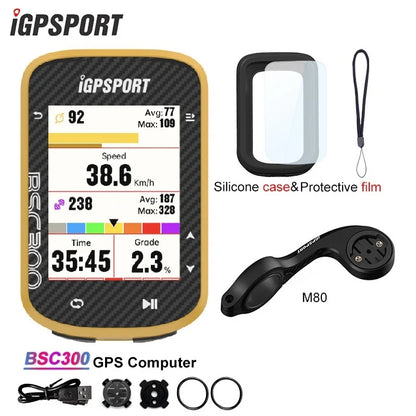 iGPSPORT BSC300 BSC 300 Yellow Computer ANT+ Wireless Bike Speedometer Bluetooth GPS route navigation notification Odometer