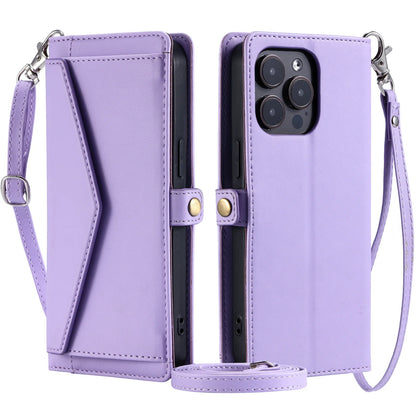 Crossbody Leather Wallet Case For iPhone17 16 Pro Air 16E 15 14 13 12 11 Pro Max XS XR SE 8 7 Card Solt Pocket Shoulder Cover