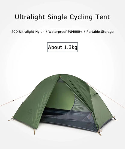 Naturehike Cycling Tent 1 Person Portable Ultralight Backpacking Trekking Tent Waterproof Double Layer Camping Tent