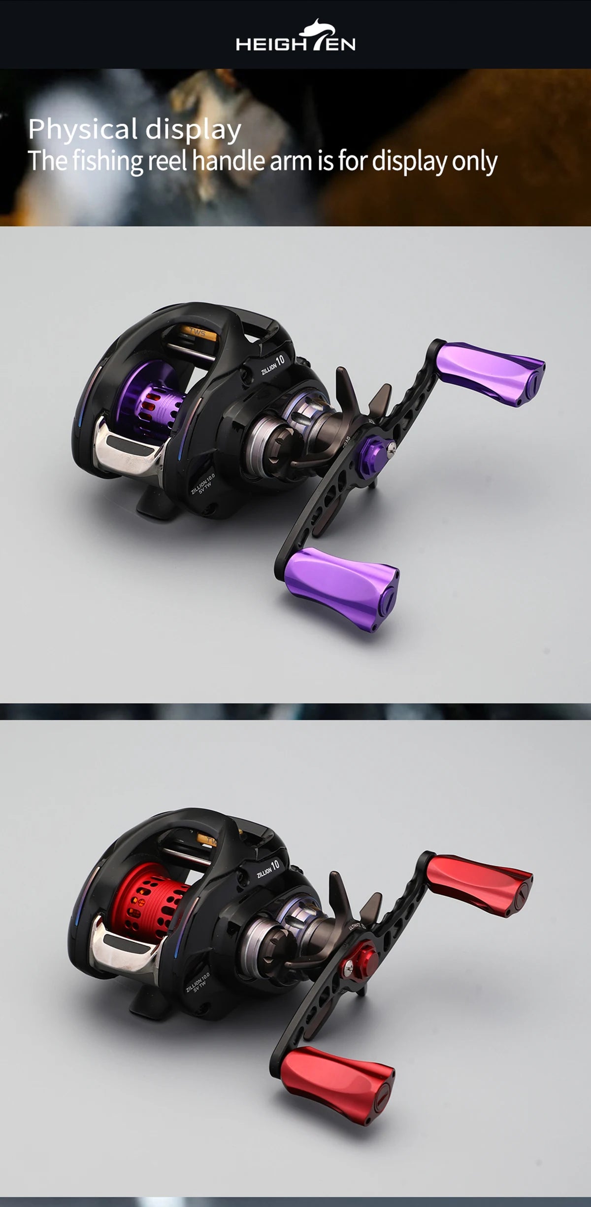 HEIGHTEN Baitcasting Reel Mod Kit Double Handle Center Distance 95mm +Diameter 21mm Knobs Lure Fishing Modification Accessories