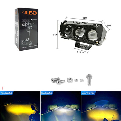 Motorcycle LED light Spotlight headlight lens Motorcycle Driving lights Spot Lamp yellow white High Low beam Moto Running Light