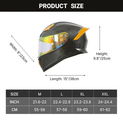 All-New Carbon Hybrid Retro High Quality Full Face Motorcycle Helmet Anti-Fog Visor Stabile Zero Glare Reduce Pressure Points