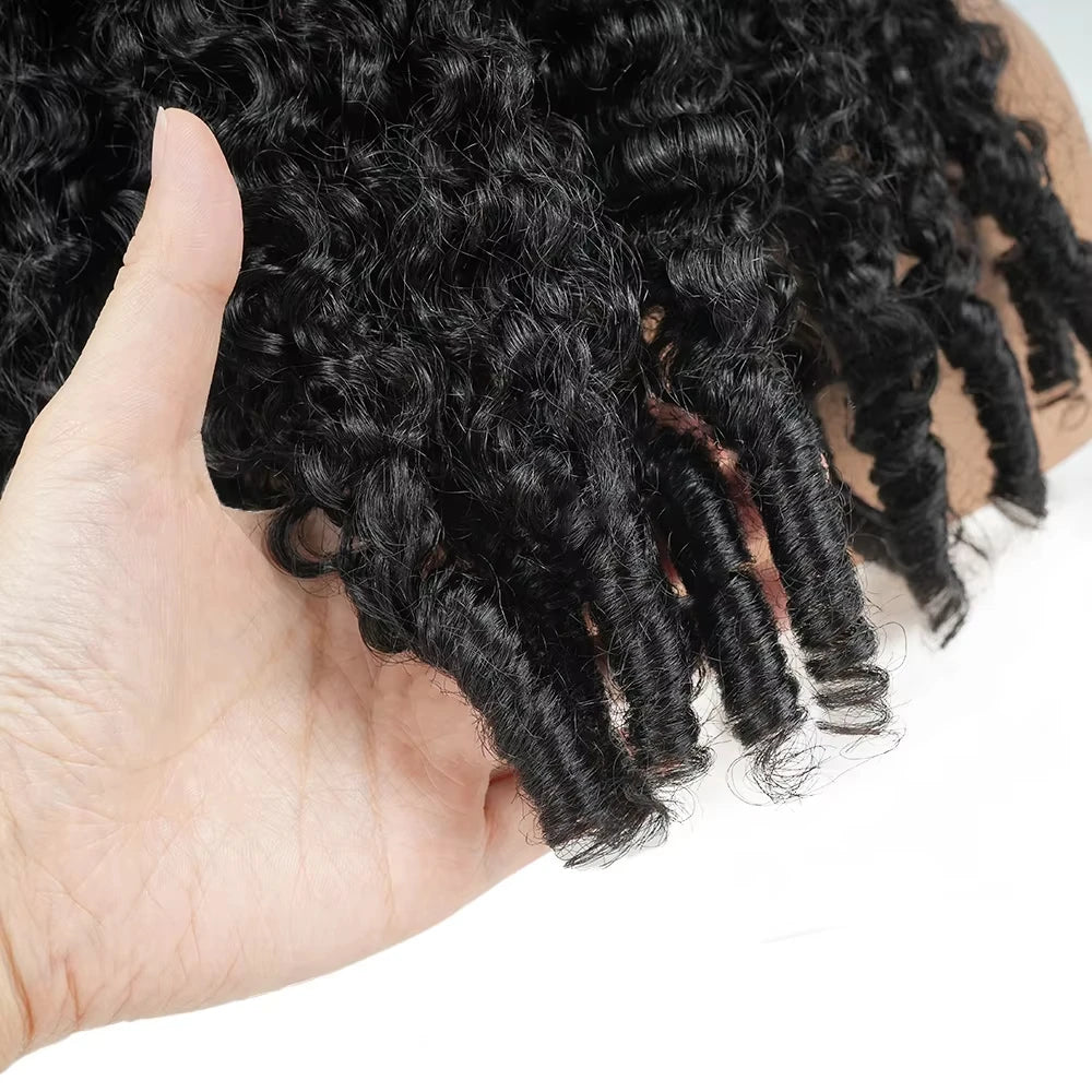 Half Wig Burmese Curly Glueless Human Hair Wigs With Drawstring Seamless Clip 250 Density Beginner Friendly Curly Wigs For Women