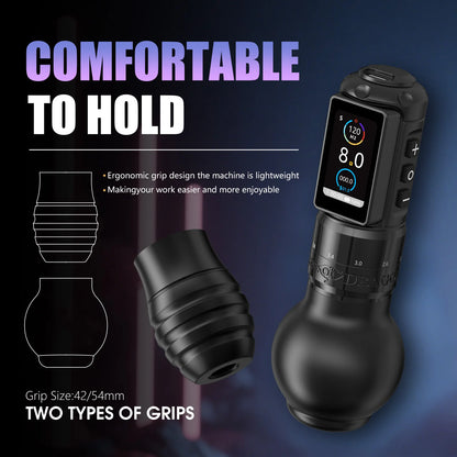 Ambition Wireless Tattoo Machine Traveler-T1 Straight Rod Direct Drive and Traveler-T2 Adjustable Stroke 2.4-4.2mm Battery Pen