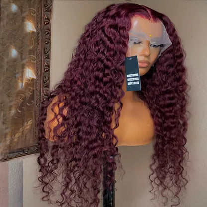 180density Long 26inch Lace Front Wigs Kinky Curly Synthetic Deep Water Wave For Black Women Pre Plucked With Baby Hair