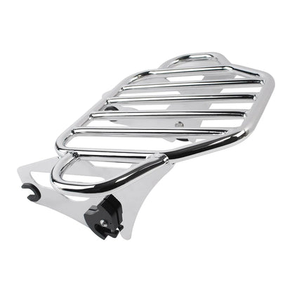 Motorcycle Chrome Two-Up Detachable Luggage Rack For Touring Electra Glide Road Glide Street Glide CVO Road King 2009-2024