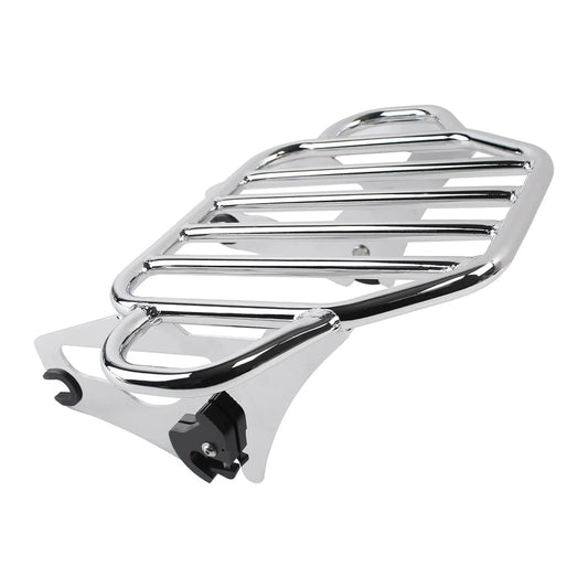 Motorcycle Chrome Two-Up Detachable Luggage Rack For Touring Electra Glide Road Glide Street Glide CVO Road King 2009-2024