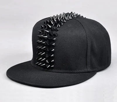 Hip Hop Street Dance Cap Five Rows Of Plastic Rivets Flat Brim Caps Bboy Baseball Cap Flat Hat Hot My Cap Men Hats