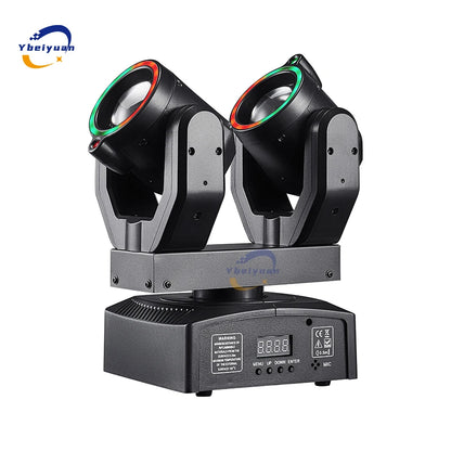 New Double Head Moving Head Beam Light With Aperture Remote Control DMX512 DJ Disco Bar Christmas Birthday Party Effect Light