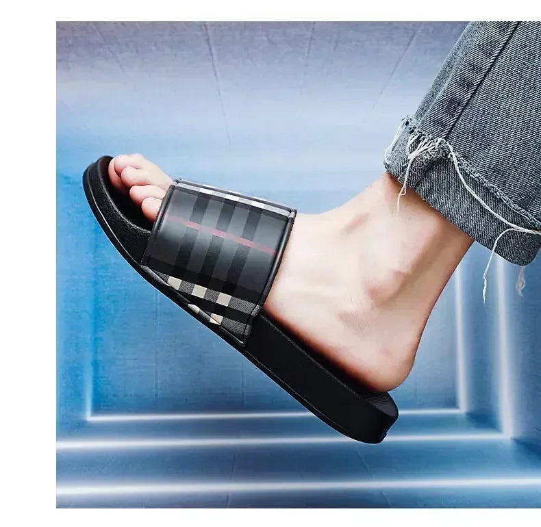 Summer Casual New 2025 Hot Anti-slip Quick-drying Outdoor Slippers, Comfortable Men's Large-sized Flat-heeled Flip-flops