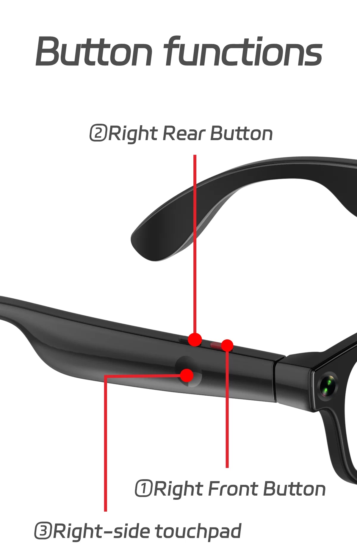 500W AI Smart Camera Sunglasses 3in1 lens ChatGPT Translation Voice Control WiFi Bluetooth HD1080P Shooting Intelligent Glasses