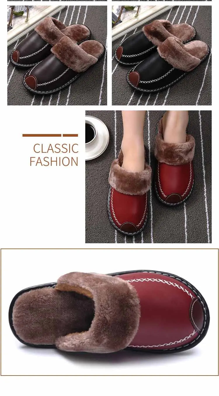 Eyriphy Warm Slippers For Womens Mens Thick Sole Fluffy Fuzzy House Shoes Casual Bedroom Couple Slippers Indoor Cozy Cotton Shoe
