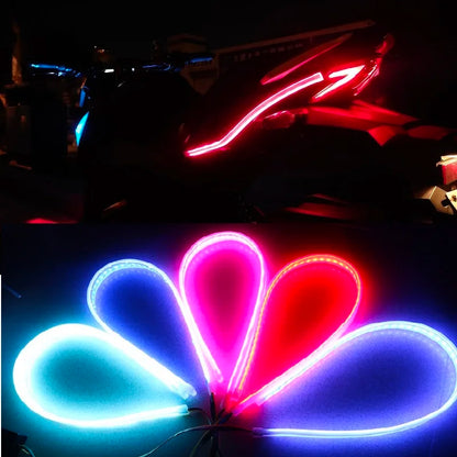 2Pcs Motorcycle LED DRL Daytime Running Lights Tail Light Strip Flowing Waterproof Turn Signal Lamp Auto Car Style Accessories