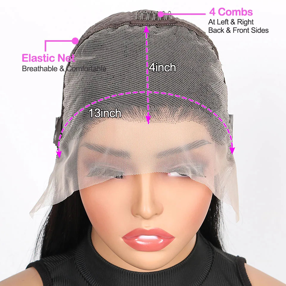 Bob Wig Human Hair 13X4 Lace Front Wigs 180% Density Straight Short Bob Frontal Wig L/T/4x4 Lace Wig Pre Plucked Natural Hair
