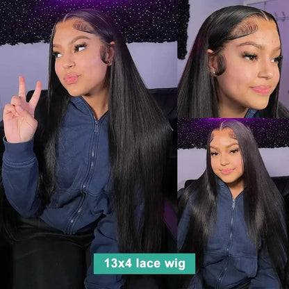 40 42 Inch Bone Straight Human Hair Wigs 13x6 HD Transparent Lace Frontal Wigs Glueless Straight Lace Front Human Hair Wigs