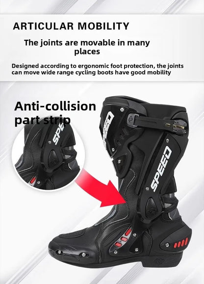 HOT  Men's Motorcycle Racing Waterproof Motorcycle Off-road Racing Rally Boots Four Seasons Anti-collision Protection Rider