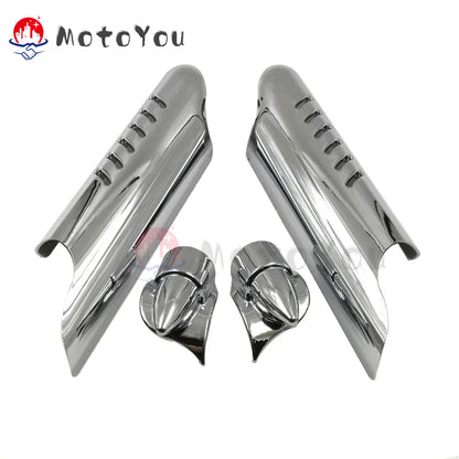 Deflector Shield Protector Lower Fork Leg Guard Motorcycle Ornamental Moulding Replacement for Harley Road King Touring 00-13