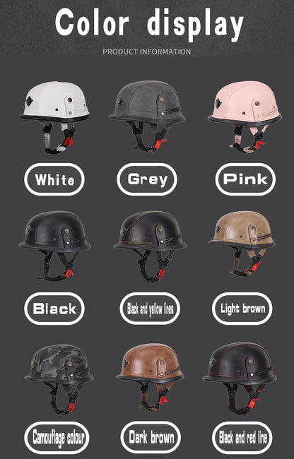Casco abierto Vintage certificado DOT, Casco de cara abierta para motocicleta, Casco Retro 3/4, Casco de crucero, Casco para Mot